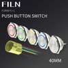 FILN 1 x 40 mm Push Button Switch Momentary Waterproof