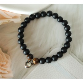 MFTRADING Natural Stone Bracelets for Husband Gift from Wife Anniversary Birthday Christmas Gifts Heart Bead Bracelet to Men My Husband