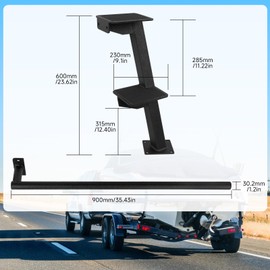 Fexhull Boat Trailer Steps (2 Steps) with Grab Handle Fit for Most Bass Boats, Pontoon Boats, Hunting Boats, Fits a 3.5” or 3'' Wide and 5” Tall Trailer Tongues Universal