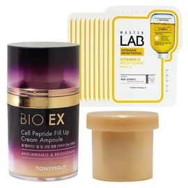 Tony Moly Bio EX Cell Peptide Fill-up Cream Ampoule + Refill + Add 10 Vitamin C Mask Sheets / 토니모리 바이오 이엑스 셀 펩타이드 필업 크림 앰플+리필+비타민C 마스크시트 10매 추가
