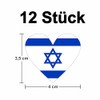 Israel Heart Stickers, Weatherproof and UV Protection, Set of 12