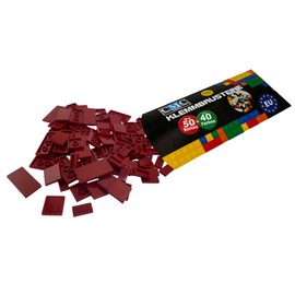 CMC imports 90 Clamping Blocks Tiles Building Blocks 1 x 2 2 x 2 2 x 4 Nubs Compatible Free Choice 34 Colours (852 - Dark Red)
