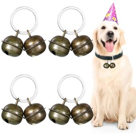 DARENYI 4 Pcs Dog Cat Collar Bells Pet Tracker Brass Bell Dog Tracker Metal Bells Small Bells for Pet Collars Anti-Lost Training Bells