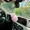 YGMONER Couple 2.75” Fuzzy Dice with Leather Dots Retro Car