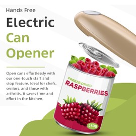 Necessity Home Electric Can Opener - Battery-Operated Automatic Can Opener for Canned Food & Goods - One-Touch Operation, Magnetic Lifter, Ideal for Different Cylindrical Cans - Suitable for Seniors