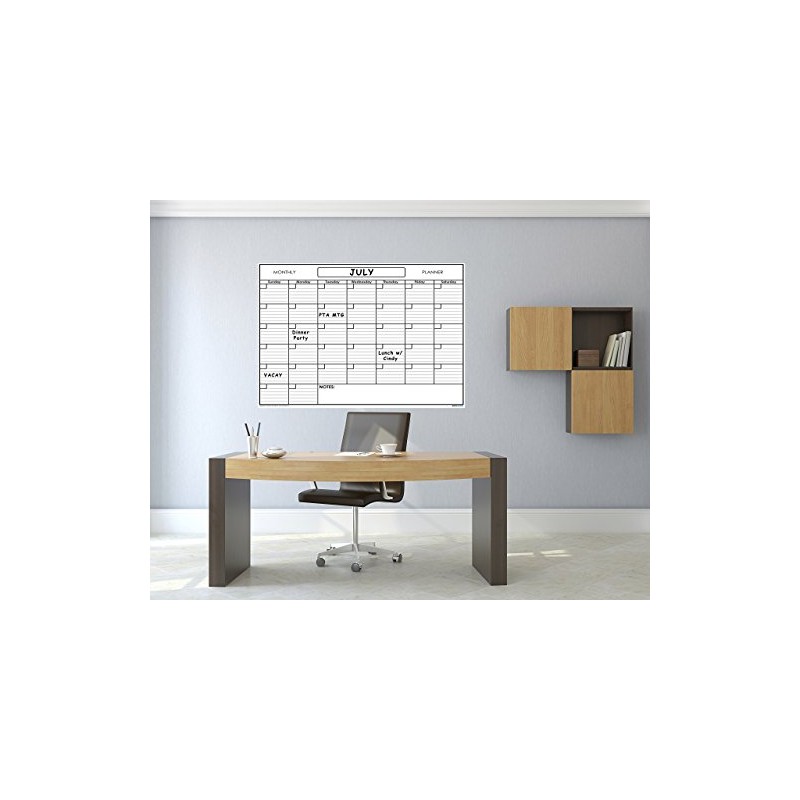 36" x 48" Erasable Undated One Month Laminated Wall Calendar