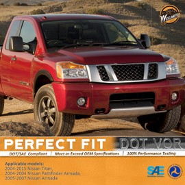 WEELMOTO Headlights for 2004-2015 Nissan Titan / 2004 Pathfinder Armada, Headlight Assembly Compatible with 2005-2007 Armada Headlamp Replacement