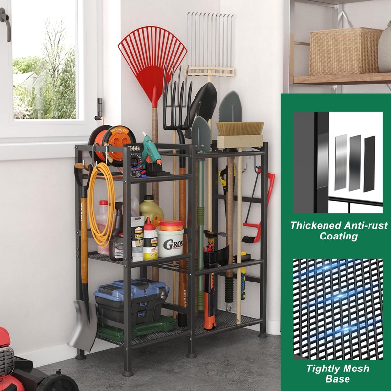 keomaisyto Garden Tool Organizer for Garage Organization, 3 Tier Yard