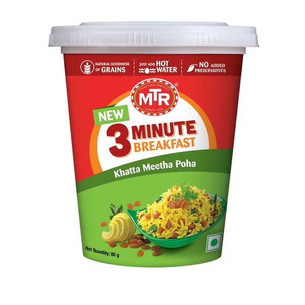 MTR 3 Min Breakfast Khatta Meetha Poha Cup, 80g