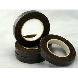 FLOWERS FOR LOVE Florist Tape, 13mm Wide, Waterproof Crepe Paper, 27M Roll. Decorative Craft Tape for Wreath Making. Floral Arranging Accessories. (Brown, 4 Pack)