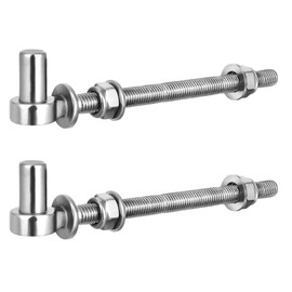 Vatemechie Premium Heavy-Duty Stainless Steel J-Bolt Gate Hinge, 6" - Ultimate Durability and Reliability for Farm, Garden, and Industrial Gates (5/8" Pin, Nuts & Washers Included, 2Pcs)