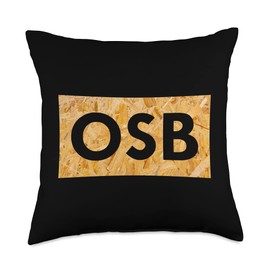 Designs für Holzverarbeitung OSB Board-Lettering for coarse chipboard and Wood Fans Throw Pillow, 18x18, Multicolor
