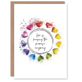 Artery8 Marriage Poem Love Keeping Promise Anyway Stars Rainbow Blank For Him Or Her Art Wedding Card