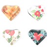 Floral Heart Shaped Glass Fridge Magnets (24 Pack)
