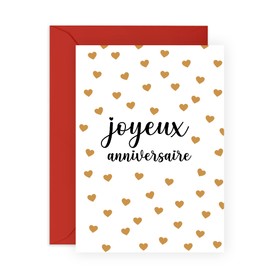 Central 23 Carte d'anniversaire mignonne pour homme - Joyeux anniversary - Coeurs - Cadeau d'anniversaire pour femme - Carte d'anniversaire douce pour fille - Livré with autocollants - Par