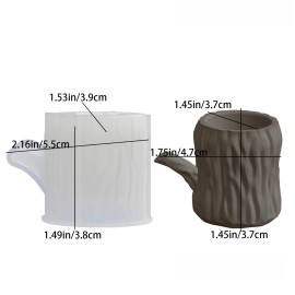 DIY Dropper Mold with Tree Stump Aromatherapy Candle Cup Gypsum Succulent Vase Resin Silicone MoldColor: White, Size: Wooden pile storage box mold 01