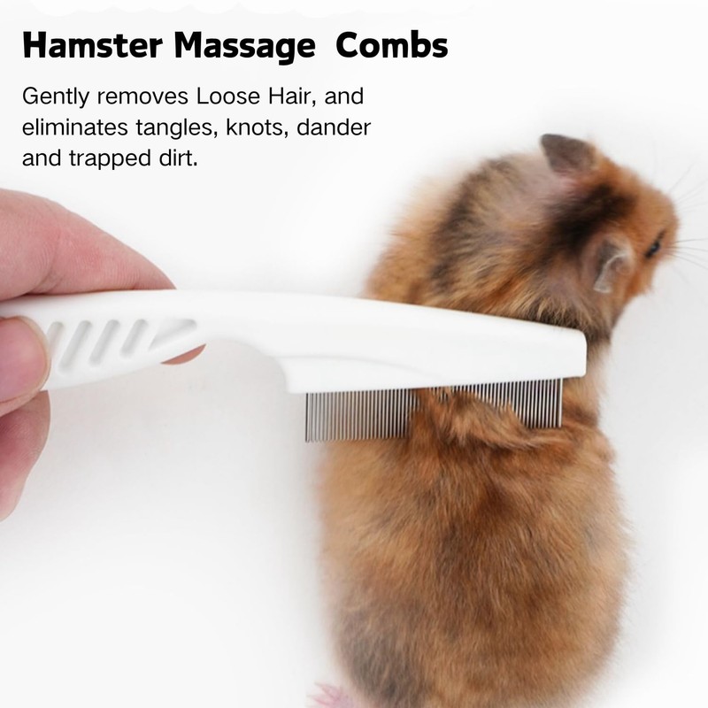 Stainless Steel Rounded Teeth Grooming Comb for Small Pets -