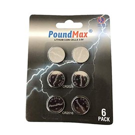 PoundMax CR 2016 / CR 2025 /CR 2032 Batteries 3v Lithium Button Cell Battery - 6 Count