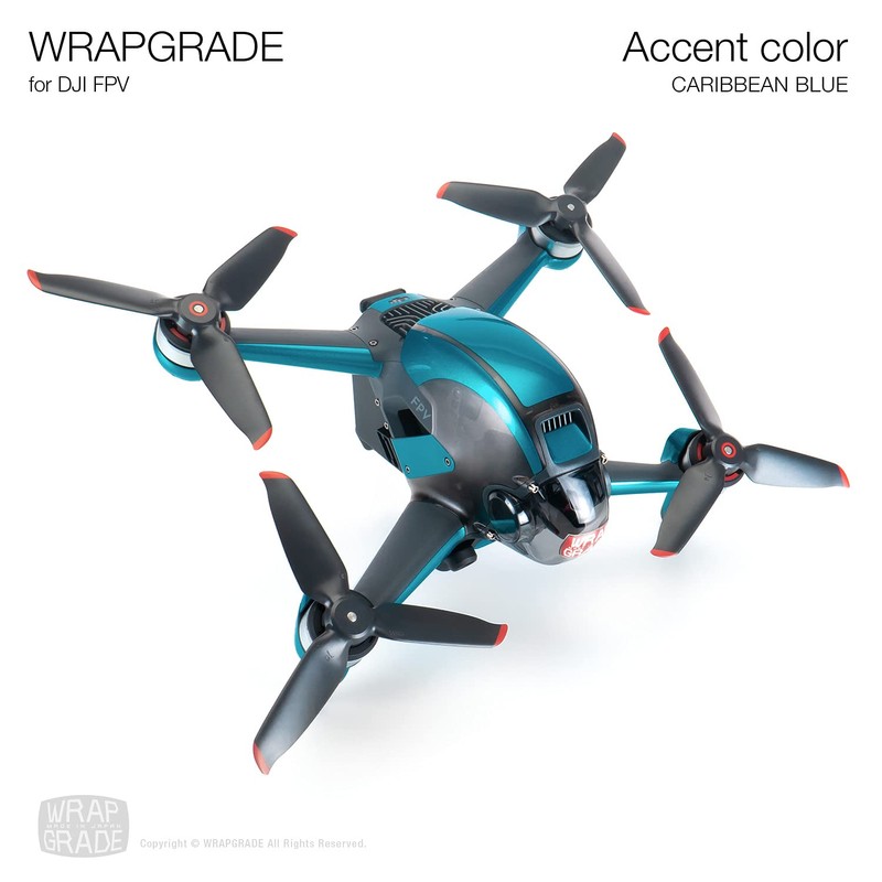 WRAPGRADE Skin Compatible with DJI FPV | Accent Color (Caribbean