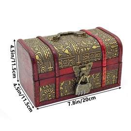 HAOBIN Treasure Chest Wooden Chest Money Box Treasure Chest Made of Wood Treasure Chest Wooden Box with Lid Pirate Chest Retro Treasure Chest Made of Wood with Lid Gift Box for Decoration and Storage