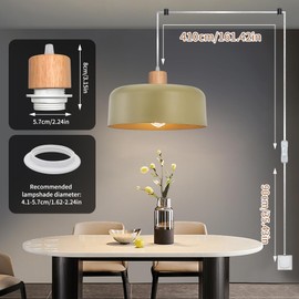 2 Pack E27 Plug in Pendant Light Cord Industrial Hanging Light 5M Transparent Cable Vintage Pendant Light Fitting with On/Off Switch Plug in Ceiling Light DIY Lampshade Suspended Pendant Lamp Kit
