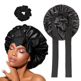 DWFEYOI 1 Stück Satin Haarhaube Bonnet für Die Nacht Weiche Seidenhaube Zum Schlafen Satin Schlafmütze Atmungsaktive Schlafmütze Satin Haarhaube Haarschutz Schlafhaube Seide für Frauen und Mädchen