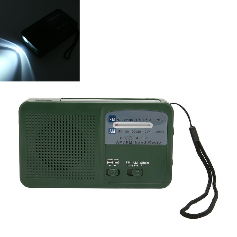 Solar Hand Crank Radio Multifunction Portable Rechargeable Emergency Radio with