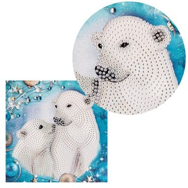 Ideen mit Herz Diamond Painting Greeting Card | 16 x 16 cm | 370 gsm | Includes Envelope & Tools (Polar Bears 02)