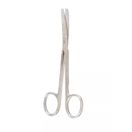 Norralco Set of 6 Plastic Surgery Scissors, 4.3/4", Curved, Blunt Tips, 1 Serrated Blade