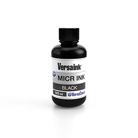 VersaInk Black MICR Ink 100ml - Magnetic Ink for Inkjet Printers