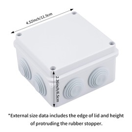 Pack of 2 Waterproof Junction Boxes, Waterproof IP65, Surface-Mounted Junction Box, Outdoor Waterproof Junction Box, Plastic Electrical Box, Junction Box, Junction Box, Distribution Box, White