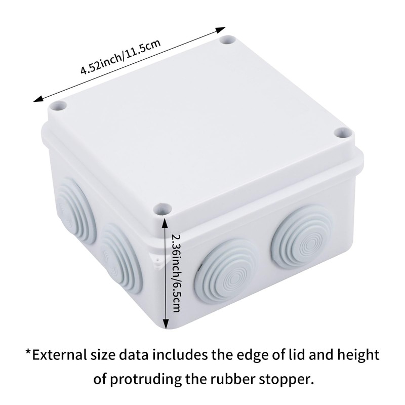 Pack of 2 Waterproof Junction Boxes, Waterproof IP65, Surface-Mounted Junction