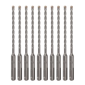 Sabre Tools 10-Pack SDS Plus 3/16" x 6" Rotary Hammer Drill Bits, Carbide Tipped for Brick, Stone and Concrete