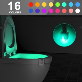 Toilet Night Light 2Pack by Ailun Motion Activated LED Light 16 Colors Changing Toilet Bowl Nightlight for Bathroom Battery Not Included Perfect Decorating Combination Along with Water Faucet Light