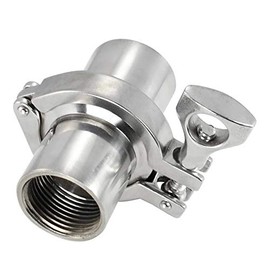 Beduan 1.5” Tri Clamp to 1” NPT Female Stainelss Steel Sanitary Pipe Fittings Set with Silicone Gaskets and Tri Clover Clamp (50.5mm OD Ferrule)