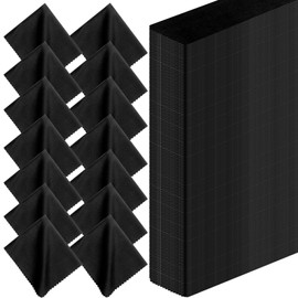 Leelosp 300 Pcs Glasses Cleaning Cloth Microfiber Glasses Wipes Assorted Colors Cloth for Cleaning Eyeglasses Camera Lens Cell Phones Laptops LCD TV Screens and More, 6 x 7 Inch(Black)