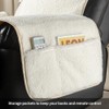 STONECREST Recliner Chair Cover, Sherpa Slipcover, Stay in Place (White/Beige,