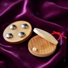 4Pcs Wooden Castanet, Percussion Instrument - 4Pcs Hand Finger Castanets,