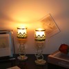 OwnMy Set of 2 Gold Crystal Glass Tealight Candlestick Holders