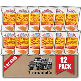 Old Vienna of St. Louis Red Hot Riplets Hot BBQ Chips 1oz Bags (12 Pack) by TranadaCo