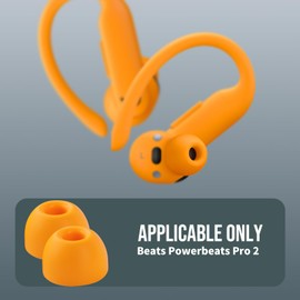 Seltureone 10 Pairs Compatible with Beats Powerbeats Pro 2 Ear Tips with Cleaning Kit, 5 Sizes Soft Silicone Replacement Ear Tips for Beats Powerbeats Pro 2 - Electric Orange