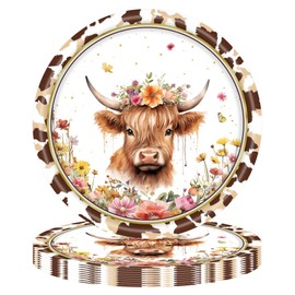 LASLU 140PCS Boho Highland Cow Party Supplies for Boys girls Holy Cow Highland Themed Baby Shower Birthday Party Decorations Tableware Set Plates Napkins Cups Set for 20 Guests (Brown)