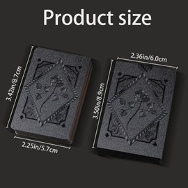 2 Pack Playing Cards Plastic Playing Cards Waterproof Cards Deck of Cards Black Cool Poker Cards for Family Party and Game BBQ Gatherings Adult Card Games Standard Index Card