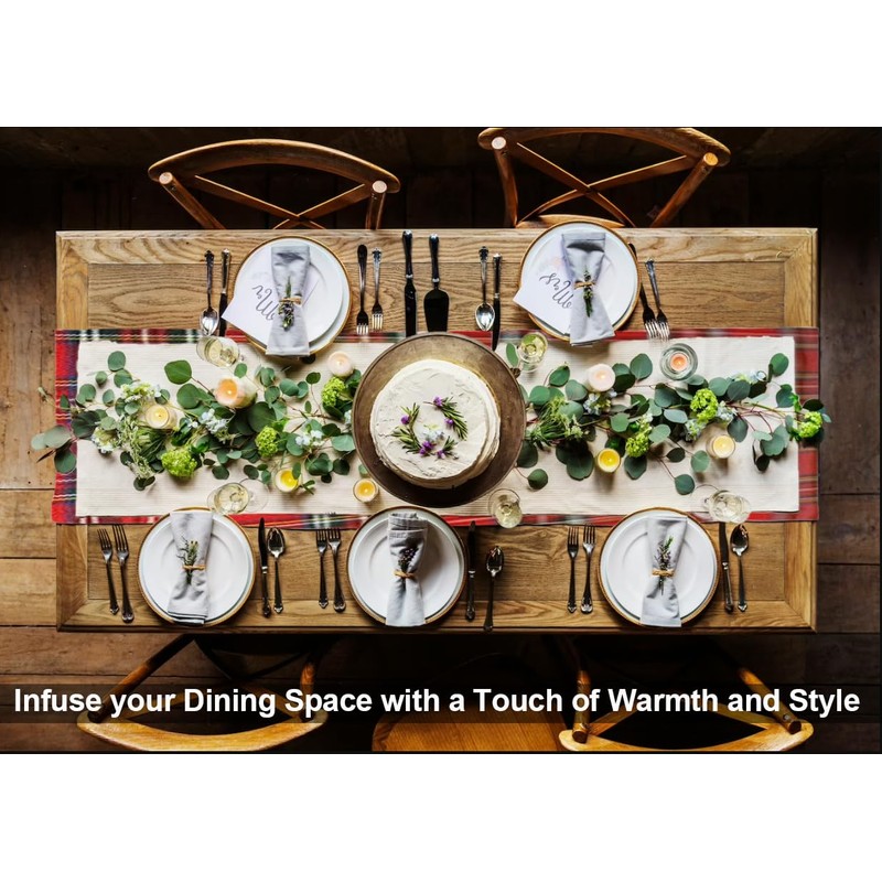 Elegant Event Essentials - Red Tartan Table Runner 12" x
