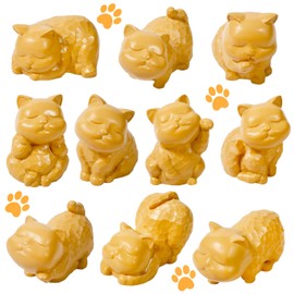 Pamonrueer 10 Pcs Cute Miniature Resin Cats Landscape Cats Figurines Fairy Home Garden Animals Birthday Gift for Home Garden Decor Ornament Supplies