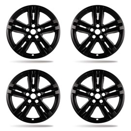 18 inch Wheel Skins compaitble with Ford Explorer 2020-2024; Set of 4 Wheel Covers ; Glossy Black