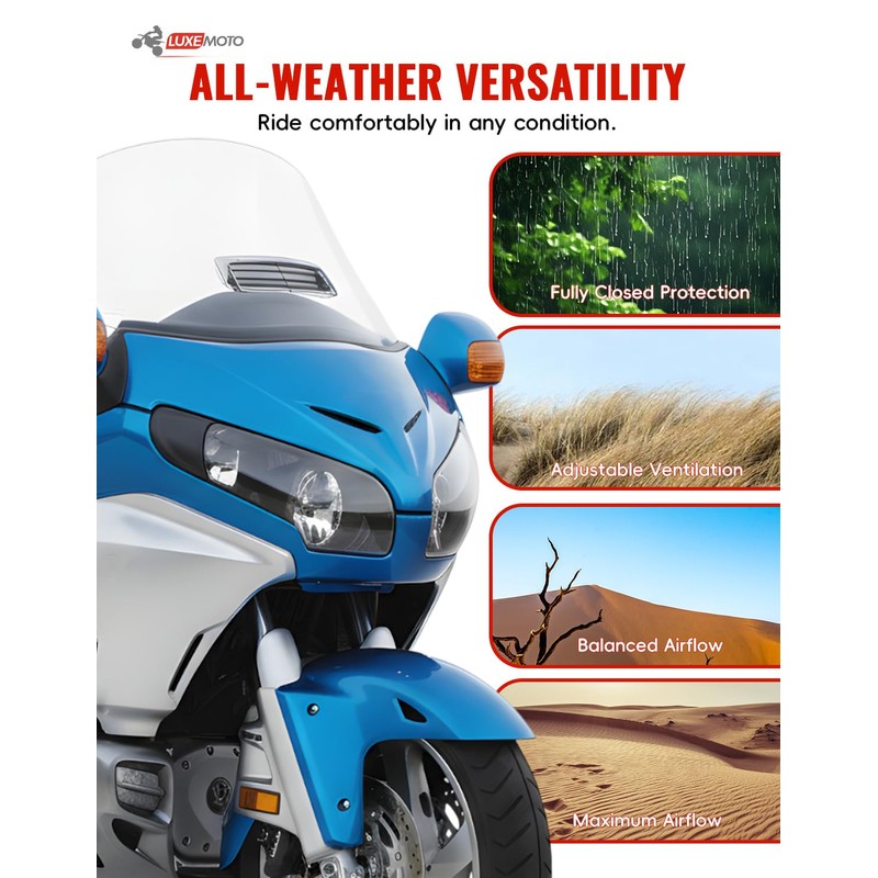 LUXEMOTO Smoked Windshield Air Flow Vent for Honda Goldwing GL1800
