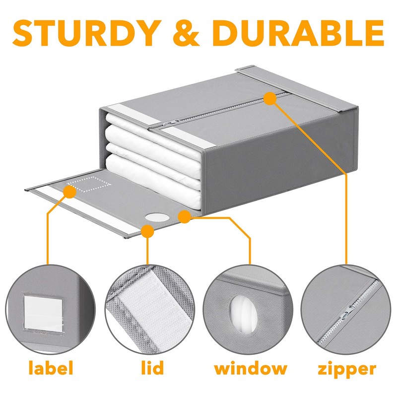 SpaceAid 6 Pack Bed Sheet Organizers and Storage, Foldable Sheet
