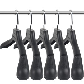 DEDU Suit Hangers for Men 30 Pack, Sweater Hangers No Shoulder Bump Non Slip Width 17.7", Plastic Clothes Hangers Black with Metal Hook