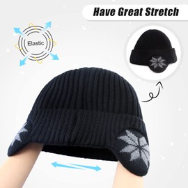 BAVST Hat for Men Knitted Beanie Women Winter Hats Men’s Stretchy Caps Outdoor Beanies Fleece Lined Ear Warmer
